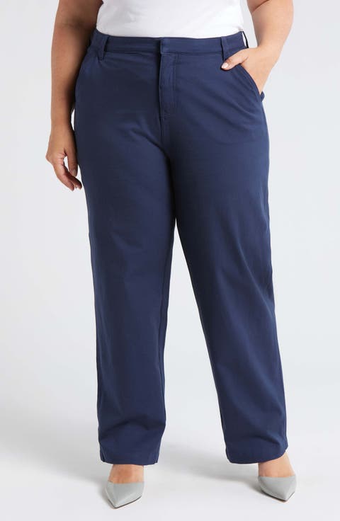 Orchard High Waist Stretch Twill Chino Pants (Plus)