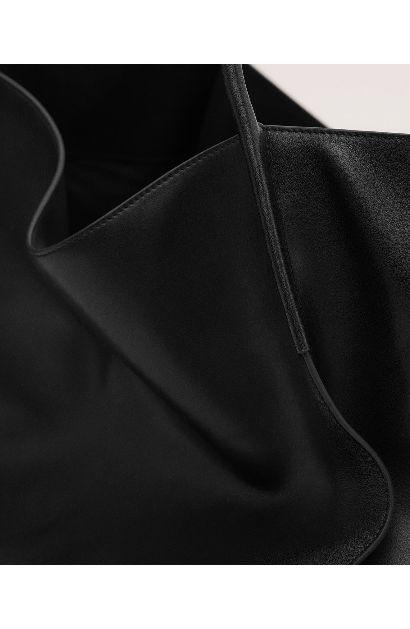 MANGO Maxi Leather Shopper Bag, Alternate, color, 