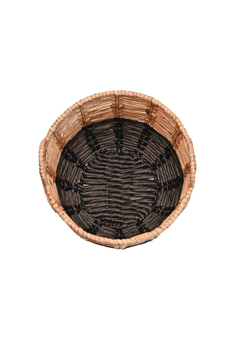 Laurel 19.49" Bohemian Handwoven Abaca Hamper Basket with Handles, Alternate, color, Natural/Black