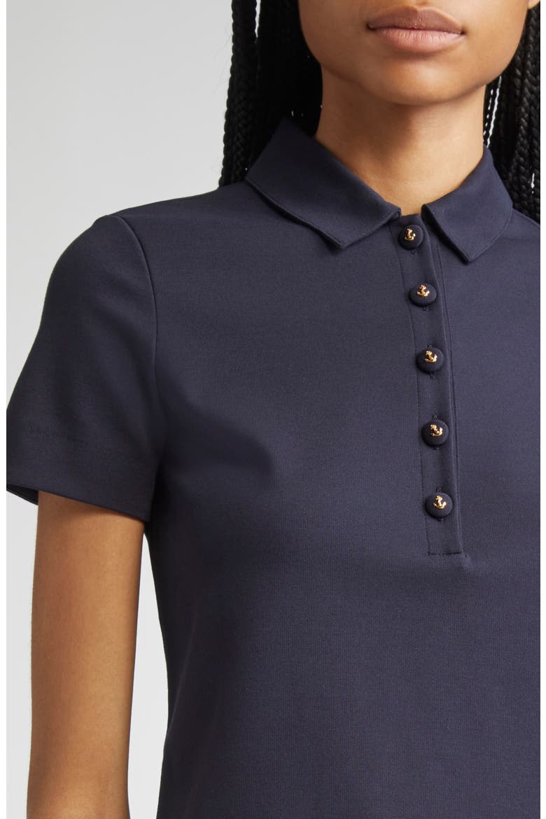 Milano Knit Cotton Polo with Anchor Embossed Buttons, Alternate, color, NAVY