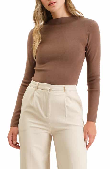 Blu Pepper Mock Neck Rib Sweater