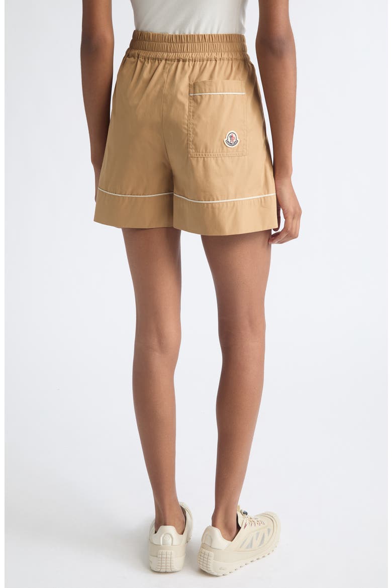 Piped Cotton & Nylon Shorts, Alternate, color, BEIGE