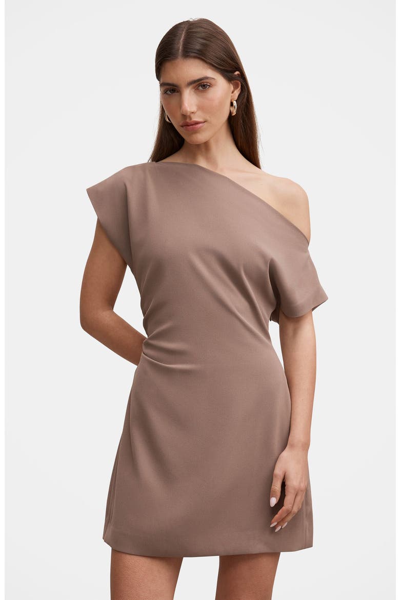 Danielle One-Shoulder Minidress, Alternate, color, PORCINI