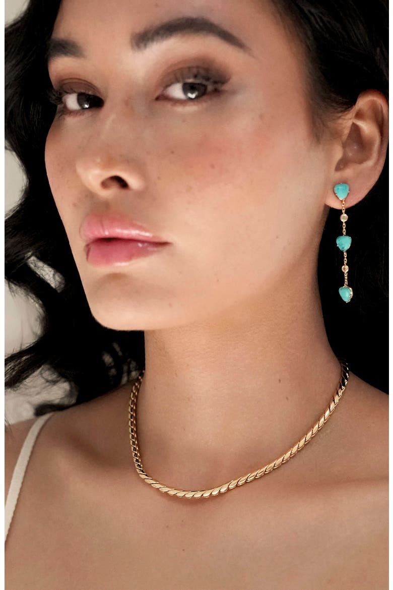 Reconstituted Turquoise Drop Earrings, Alternate, color, TURQUOISE