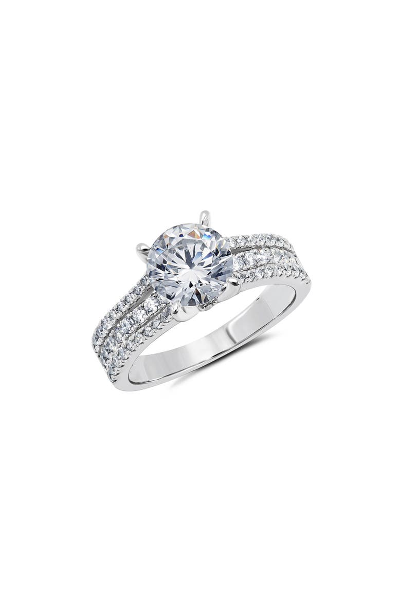 Cubic Zirconia Stack Ring, Main, color, PLATINUM