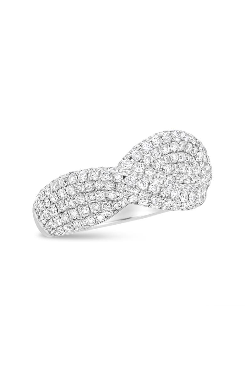 18K White Gold Cluster 2 1/4 Cttw Diamond Fashion Ring, Alternate, color, White
