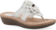 CLIFFS BY WHITE MOUNTAIN Cashlyn Floral Mini Wedge Sandal - Wide Width Available