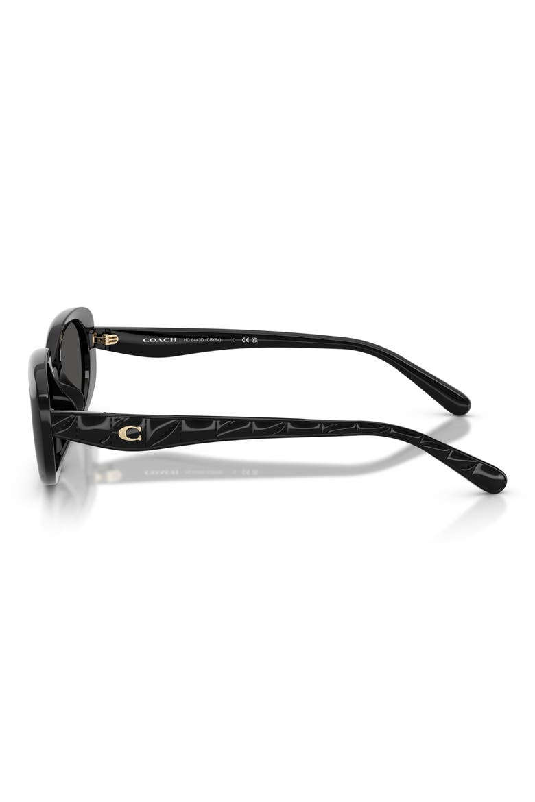 54mm Oval Sunglasses, Alternate, color, BLACK / GREY SOLID
