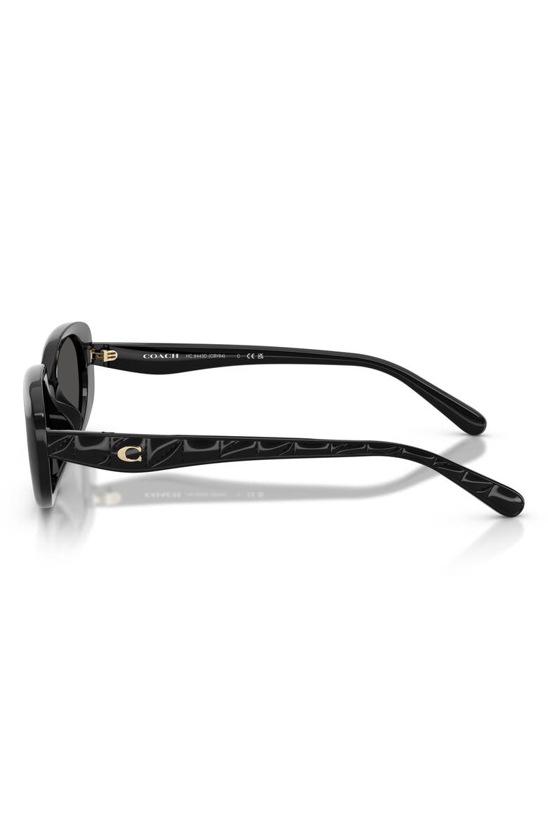COACH 54mm Oval Sunglasses, Alternate, color, Black / Grey Solid