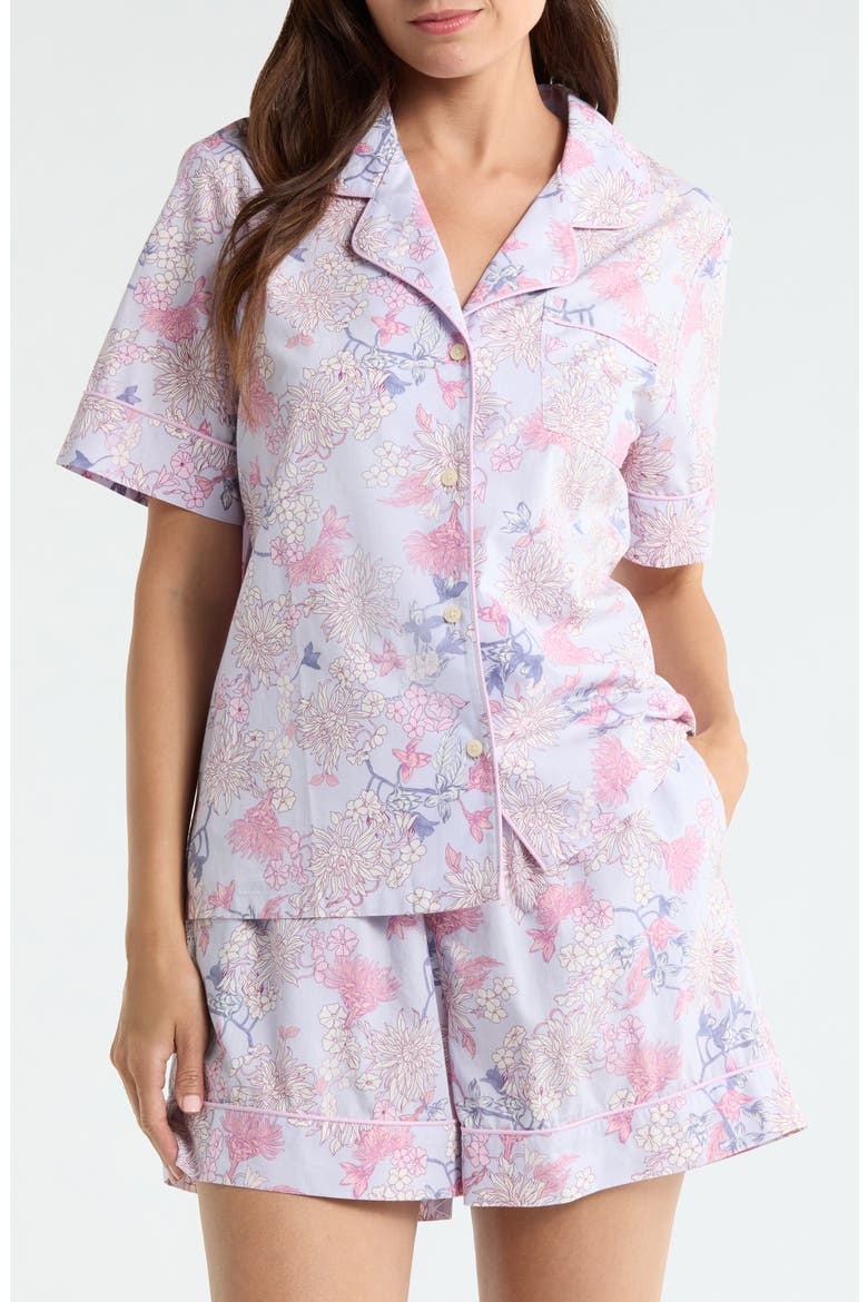 Classic Short Cotton Pajamas, Main, color, PURPLE WILD FLOWER