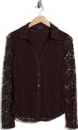 Sanctuary Floral Lace Button-Up Shirt