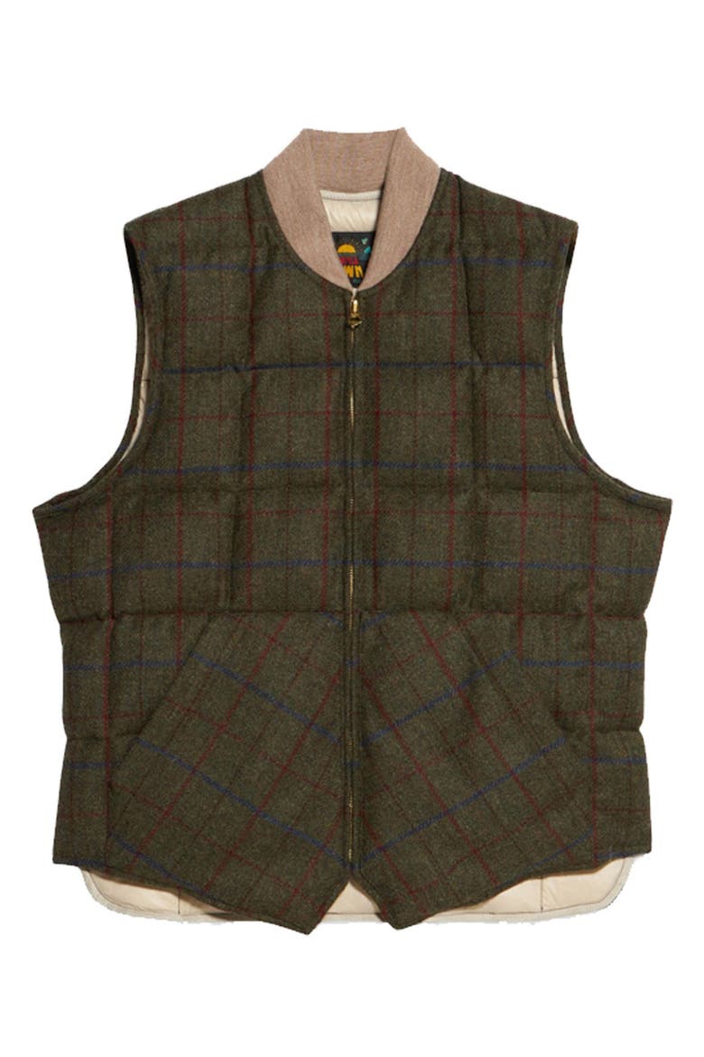Wool Check Vest, Main, color, ARMY GREEN