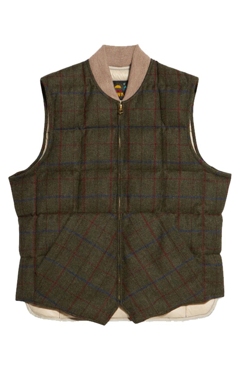 Fortela Wool Check Vest, Main, color, Army Green