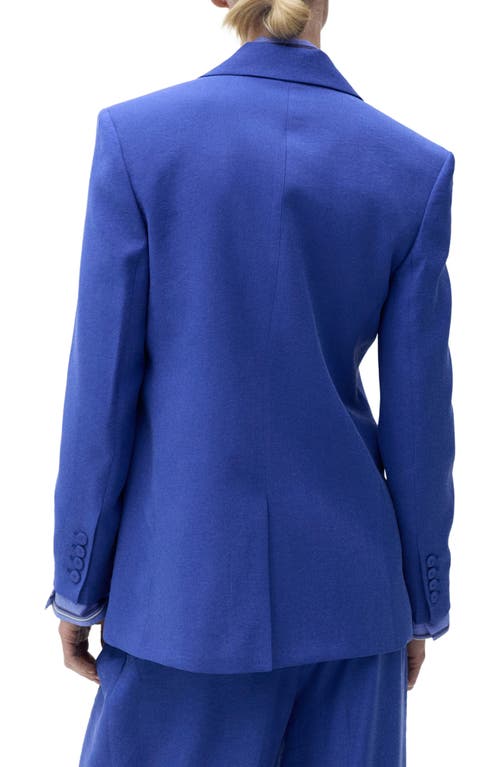 Mango Structured Suit Jacket In Blue