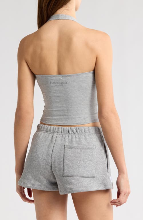 Florence By Mills Terry Halter Crop Top In Heather Grey
