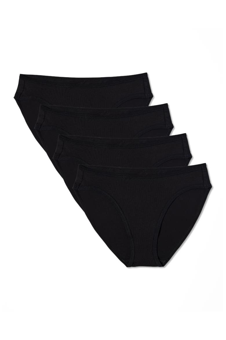 Everyday Classic Fit Bikini 5-Pack Made With Organic Cotton, Main, color, Black