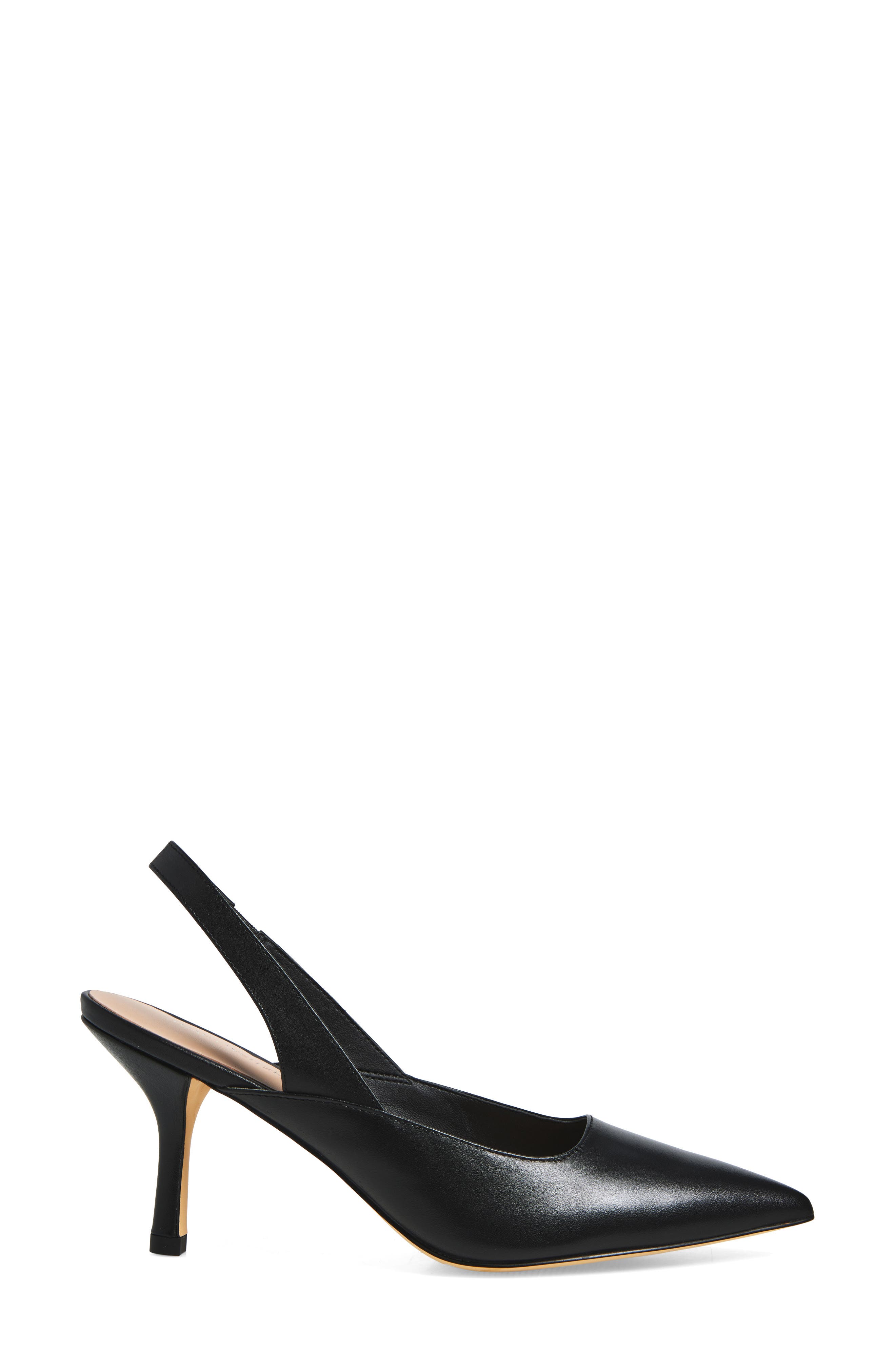 Stuart Weitzman Zuri Slingback Leather Pump, Alternate, color, Black