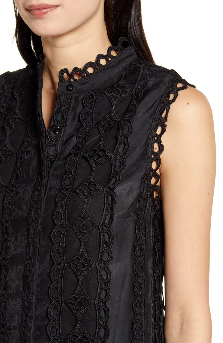 Endless Rose Sleeveless Lace A-Line Dress, Alternate, color, Black