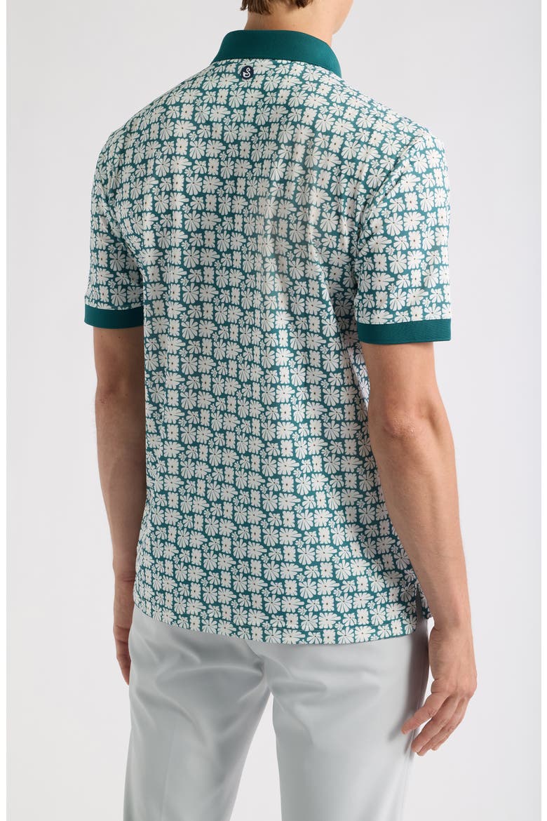 Sun Floral Piqué Performance Golf Polo, Alternate, color, ATLANTIC DEEP