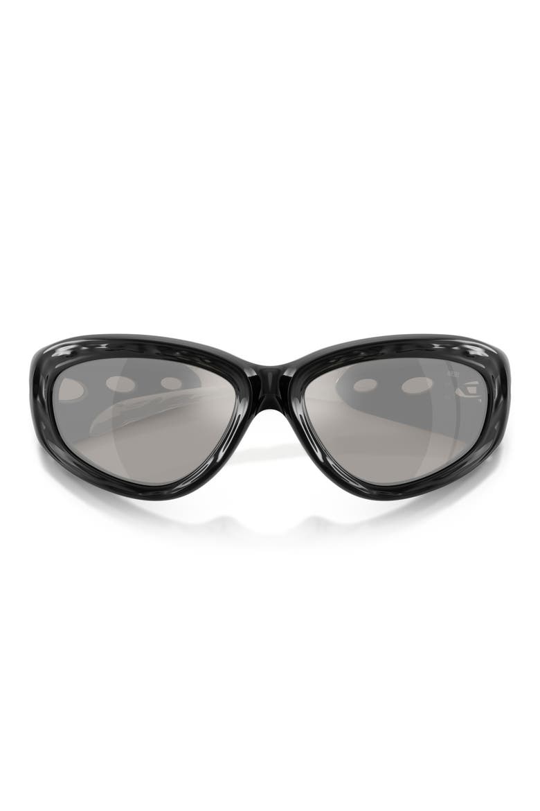 63mm Oversize Mirrored Pillow Sunglasses, Alternate, color, BLACK / GREY MIRROR SILVER