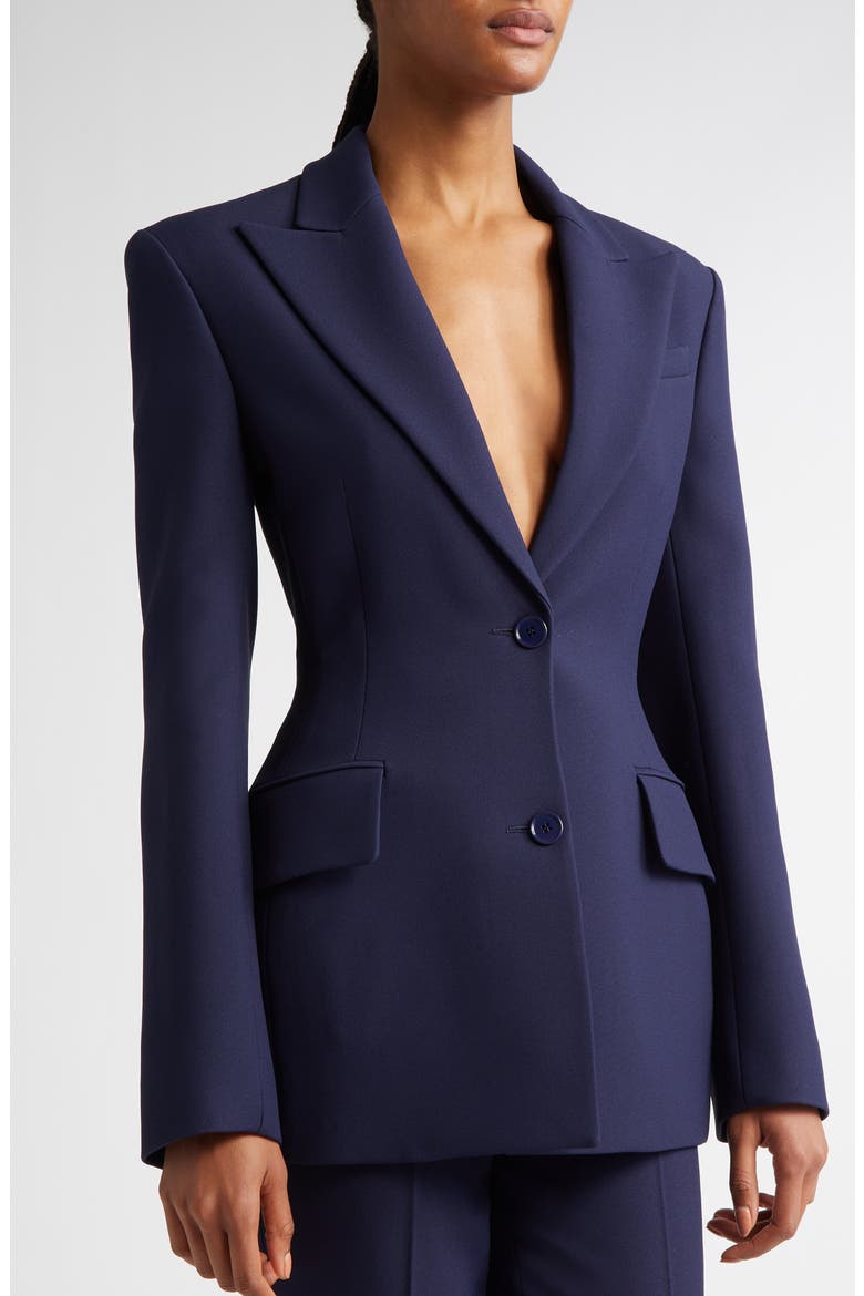 Sculpted Crepe Blazer, Alternate, color, MARITIME
