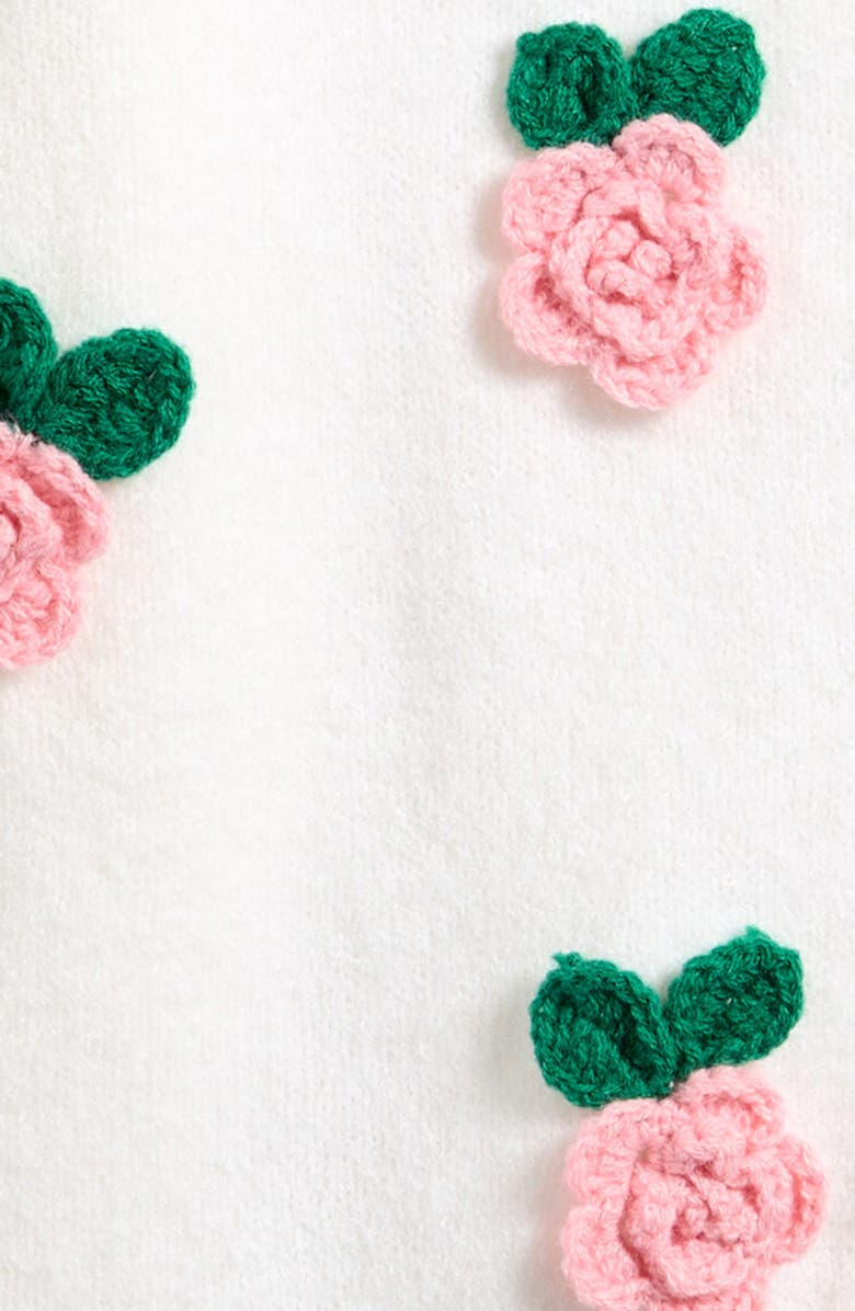 Cotton Emporium Kids' Floral Embellished Cardigan, Alternate, color,