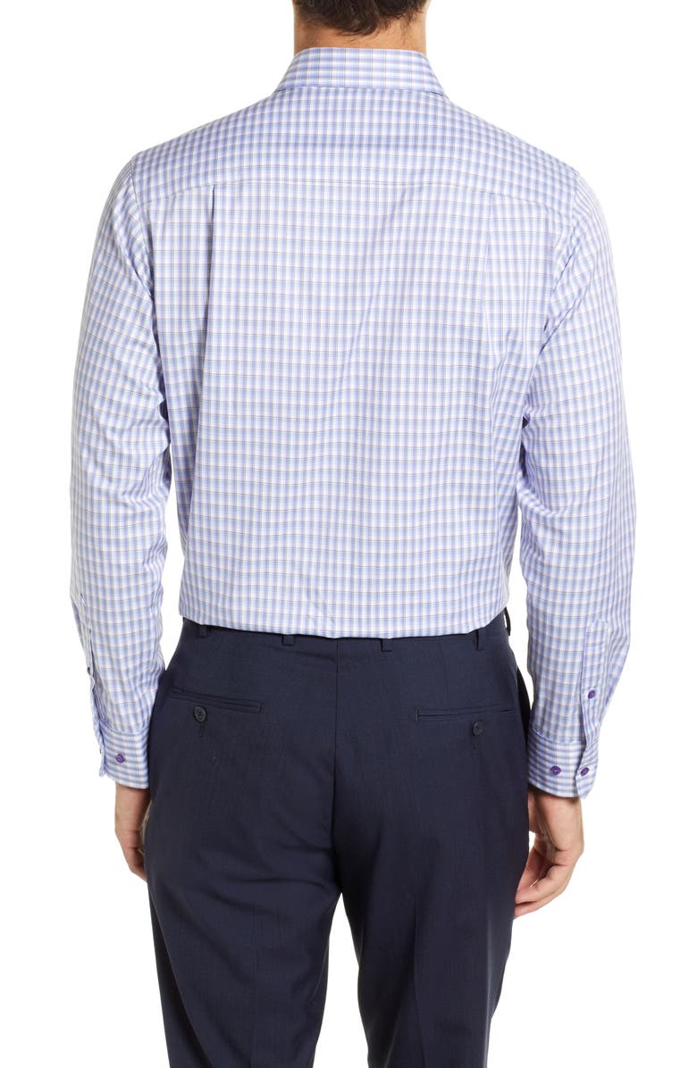 David Donahue Fusion Trim Fit Plaid Dress Shirt, Alternate, color, 