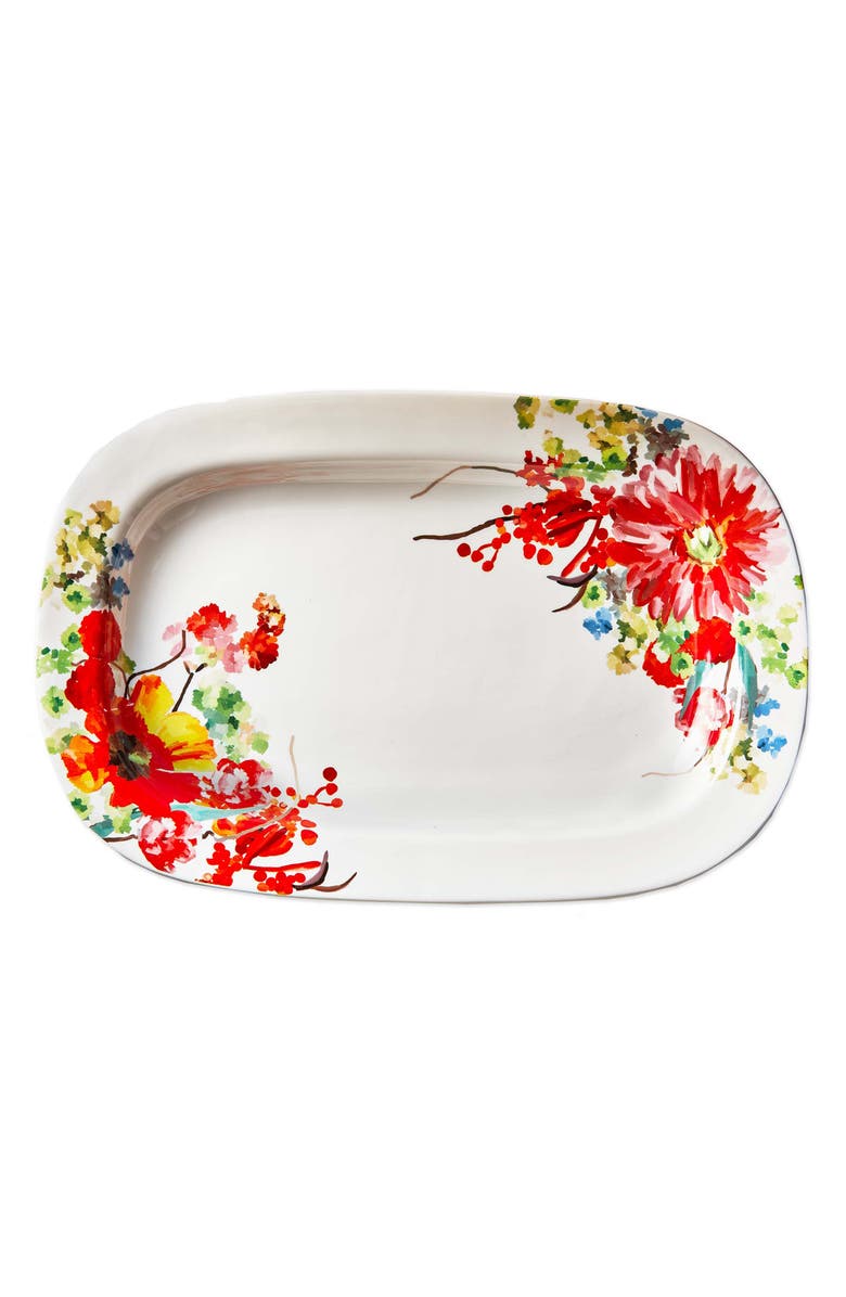tag Blooming Flowers Rectangular Platter, Main, color, 