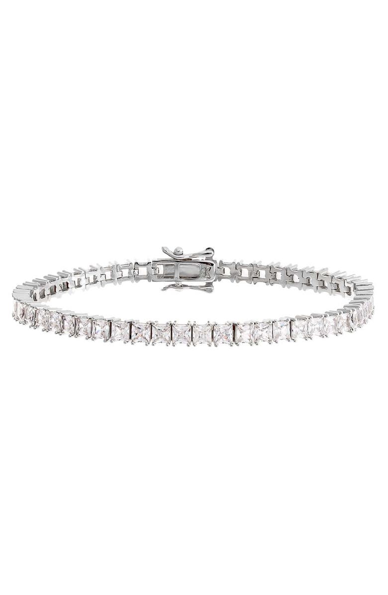 BY ADINA EDEN CZ Princess Cut Tennis Bracelet, Main, color, 