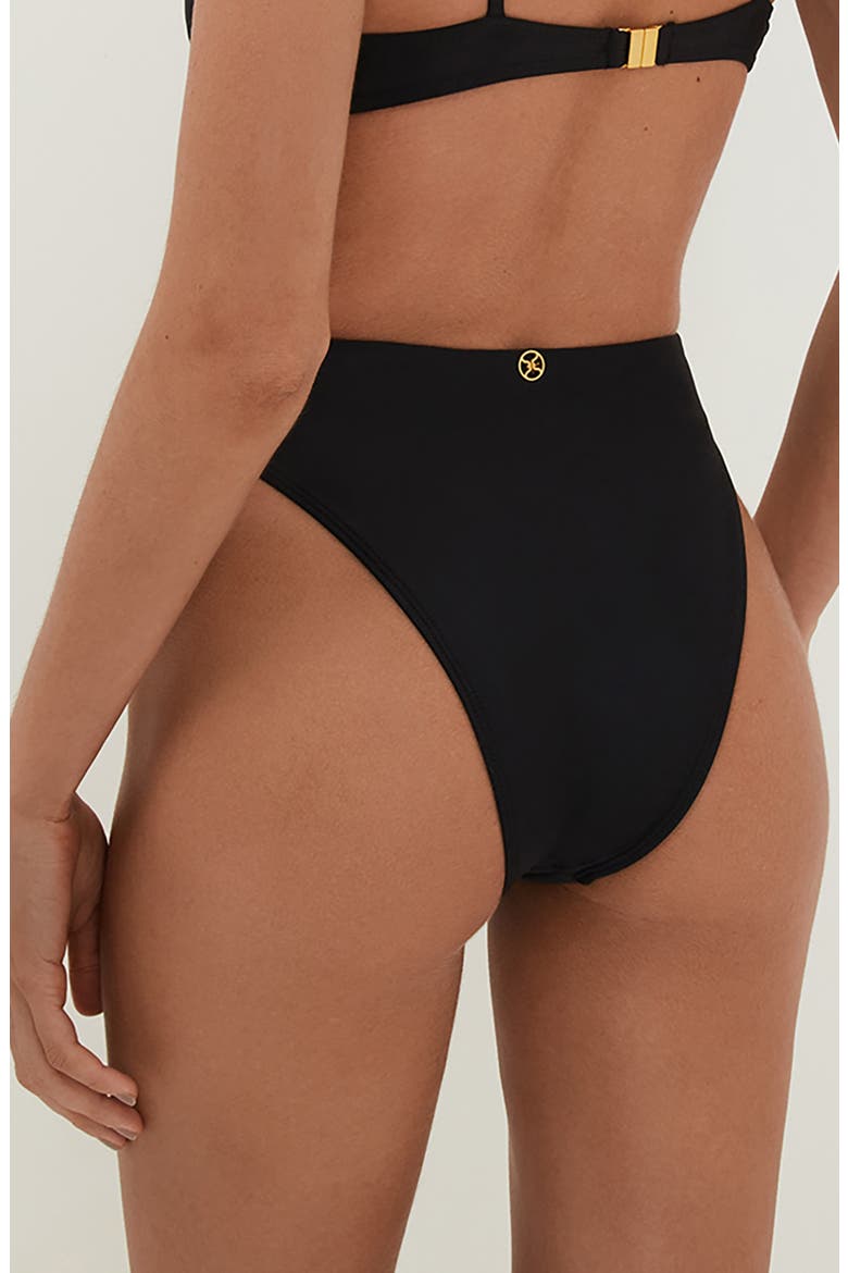 Gigi Hot High Waist Bikini Bottoms, Alternate, color, BLACK