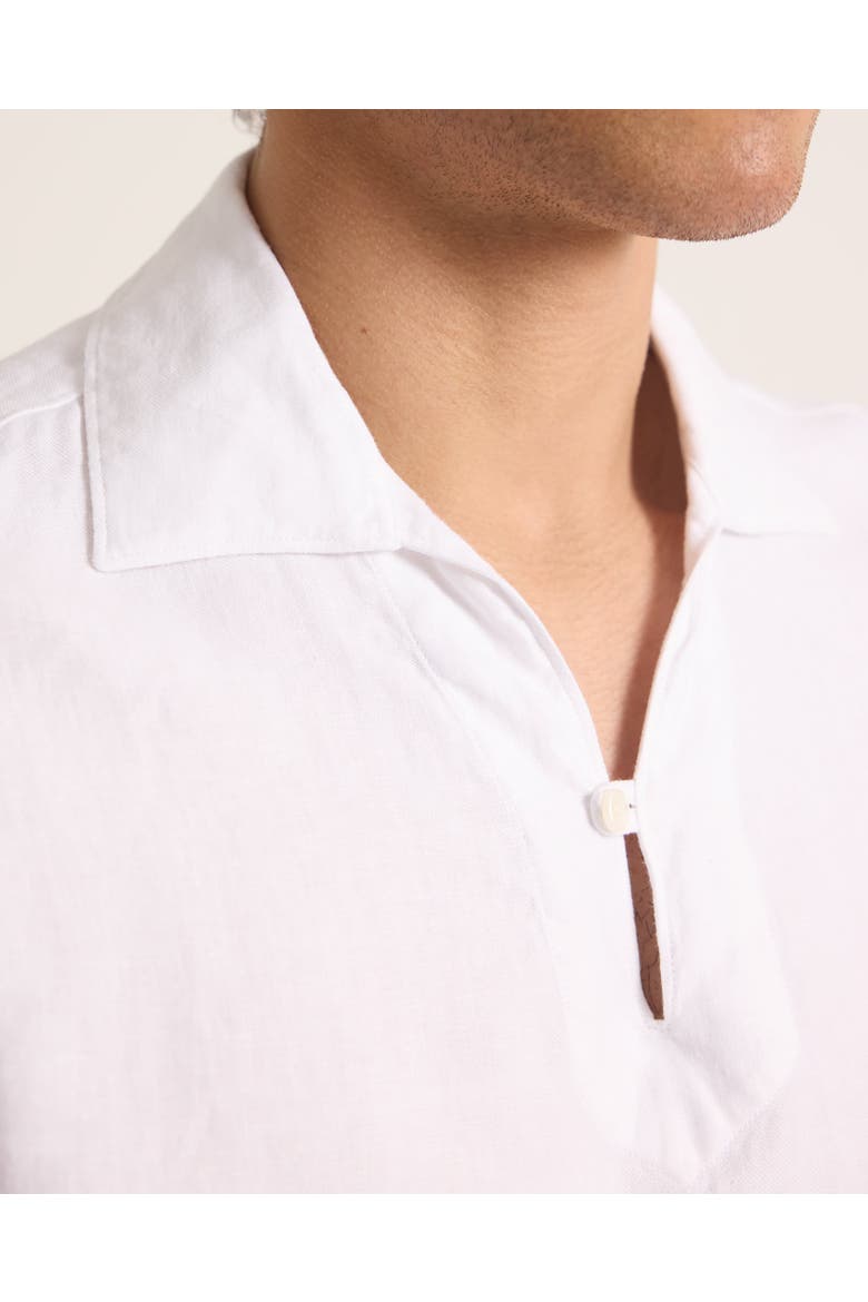Vincent Linen Relaxed Fit Linen Long Sleeve Overhead Shirt, Alternate, color, White