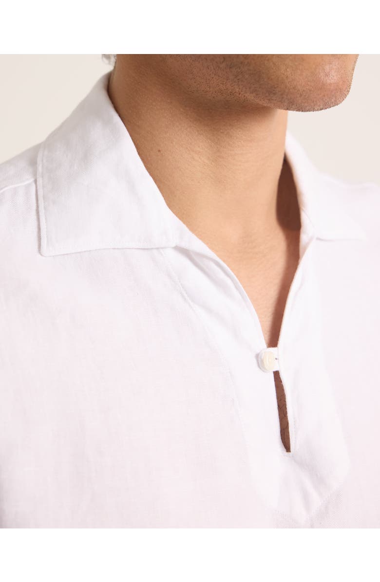 Orlebar Brown Vincent Linen Relaxed Fit Linen Long Sleeve Overhead Shirt, Alternate, color, White