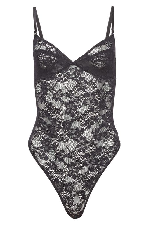 Shop Fleur Du Mal Le Stretch Lace Bodysuit In Black
