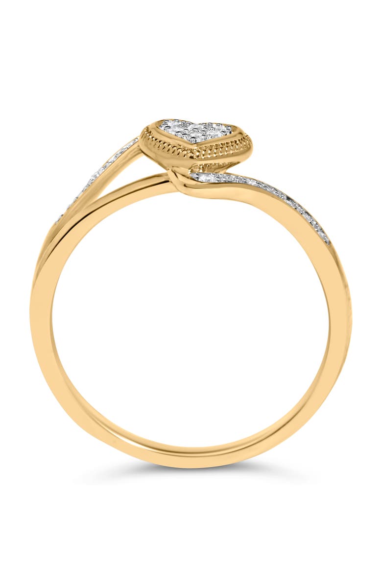 Haus of Brilliance 14K Yellow Gold Plated Silver Diamond Accent Filigree Heart Promise Ring, Alternate, color, Yellow Gold Over Silver