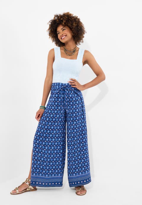Wide Leg Tie Front Pants
