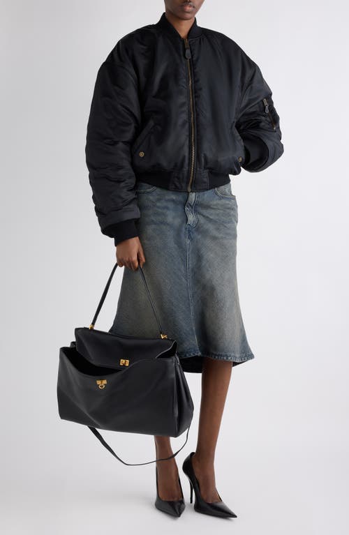 Balenciaga Denim A-line Midi Skirt In Blue