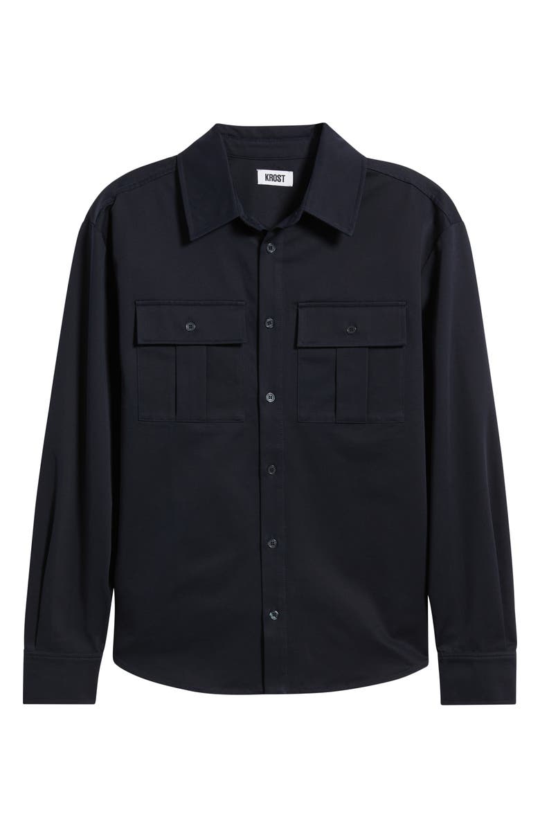 KROST Pleated Pocket Button-Up Shirt, Alternate, color, Dark Navy