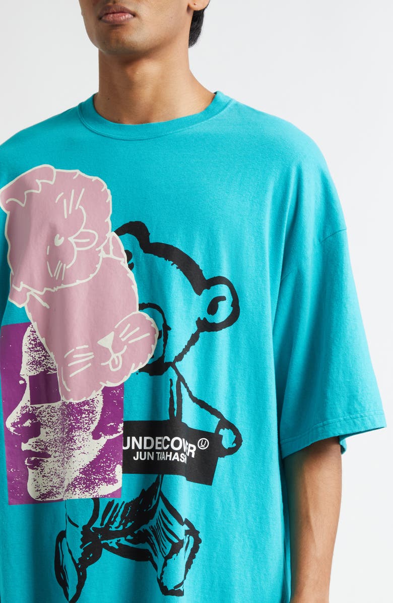 Undercover Oversize Graphic T-Shirt, Alternate, color, Turquoise