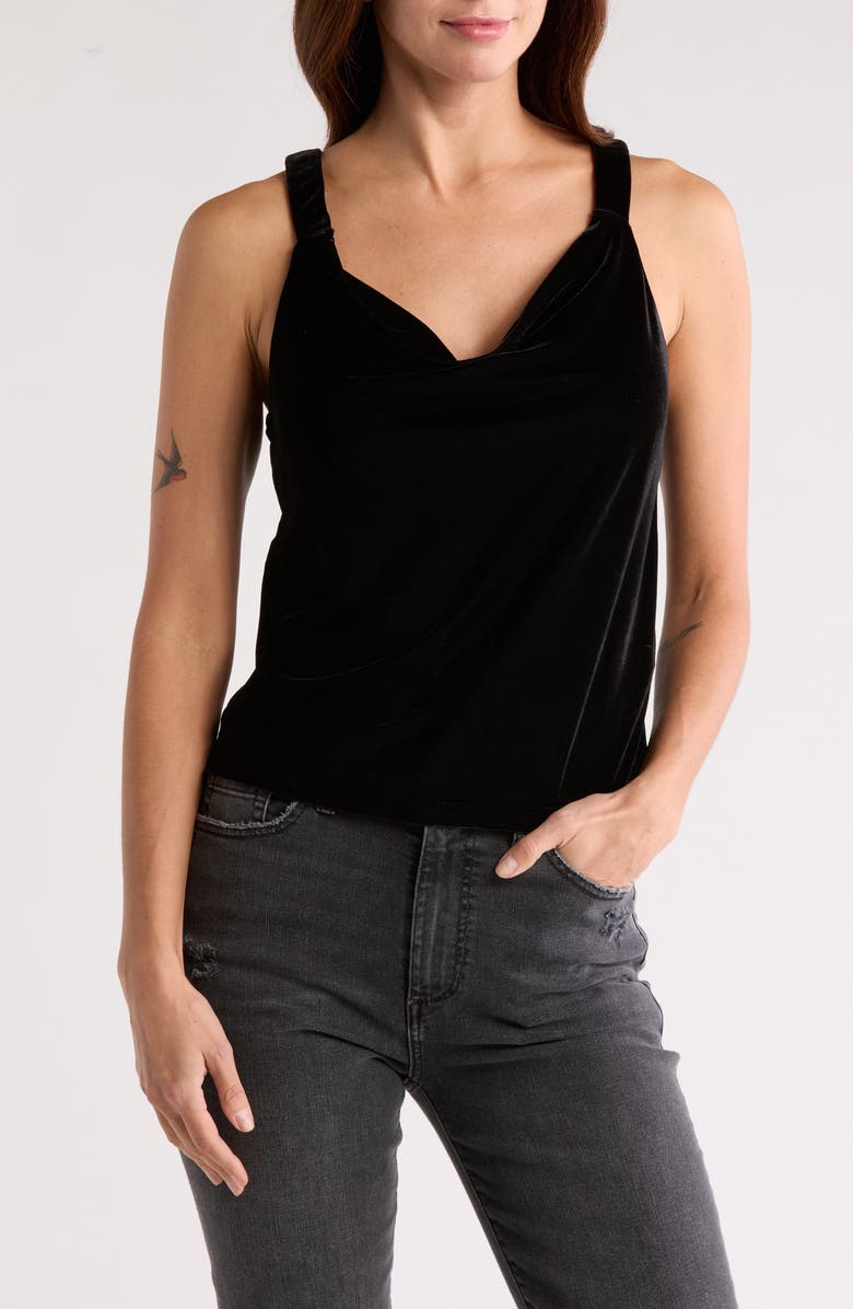 Tart Fern Velvet Cowl Neck Camisole, Main, color, Black