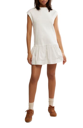 Free People Enya Mixed Media Minidress In White