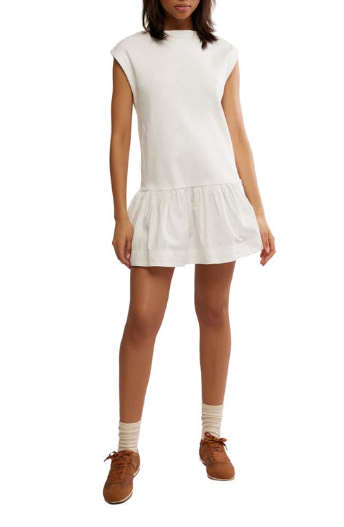 Free People Enya Mixed Media Minidress In Bright White