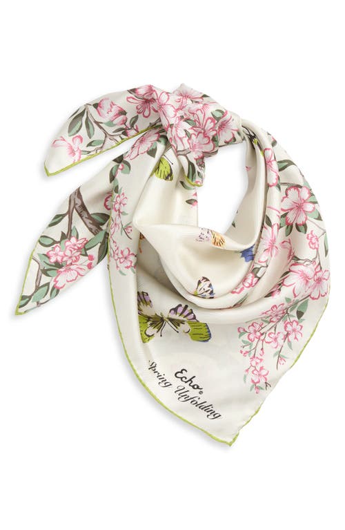 Echo Spring Unfolding Silk Square Scarf In Cream