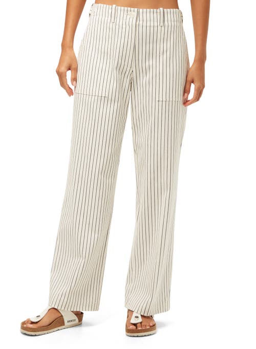 Shop Trina Turk Antonia Striped Straight Leg Pant In Whitewash/ink