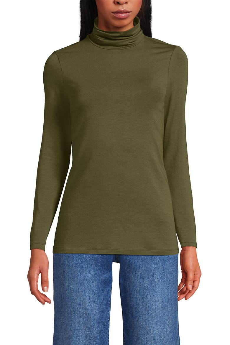 Lightweight Jersey Long Sleeve Turtleneck, Main, color, Olive Drab