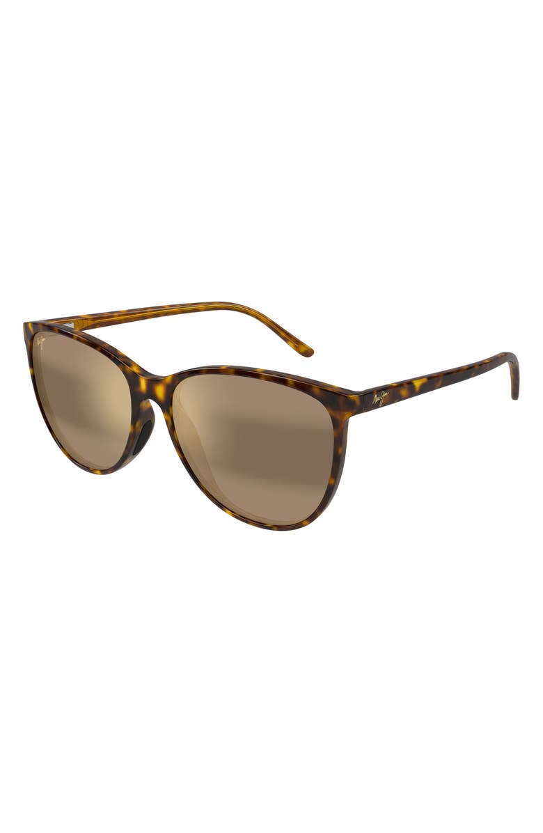 Maui Jim Ocean 57mm PolarizedPlus2<sup>®</sup> Cat Eye Sunglasses, Alternate, color, Brown