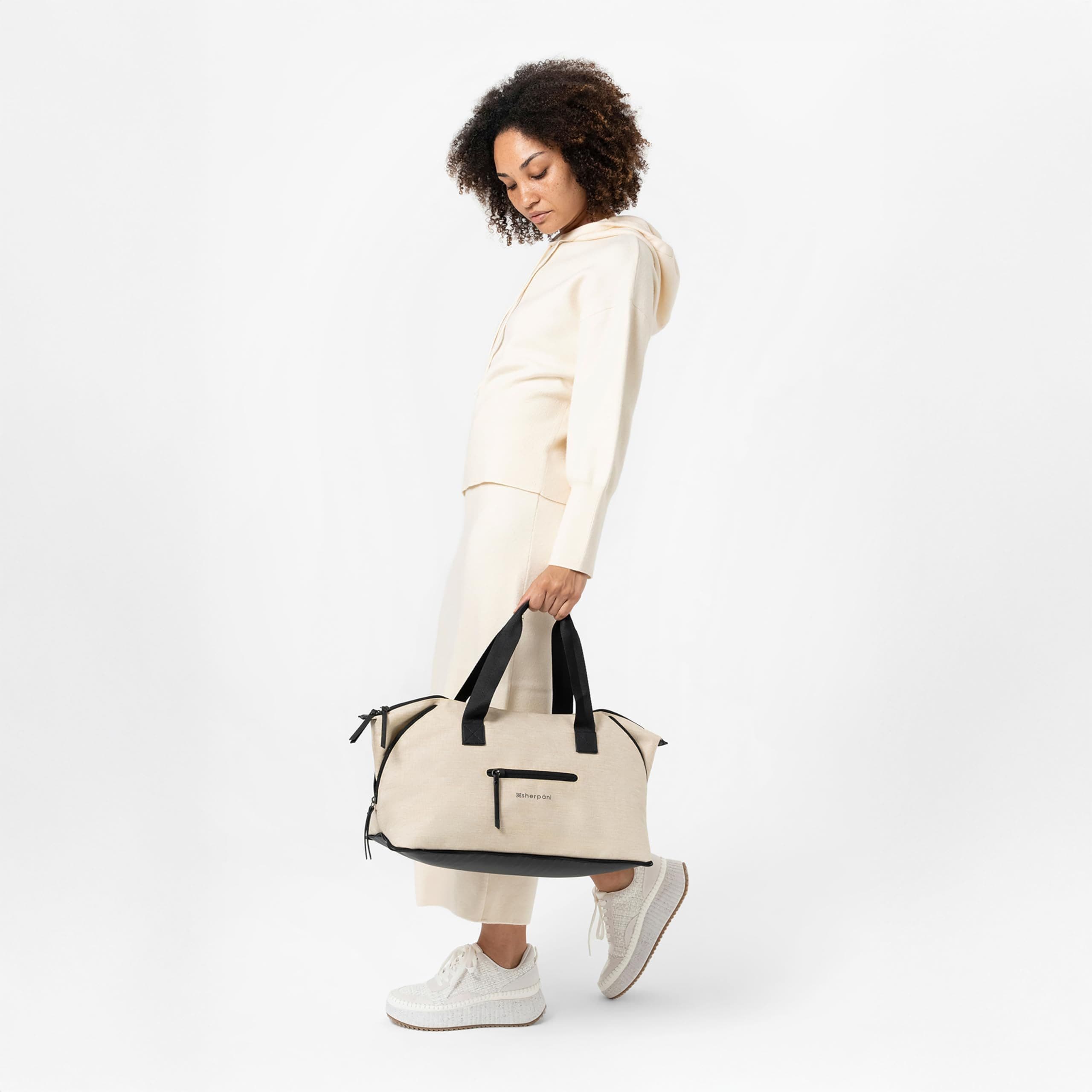 Sherpani Boston Anti Theft Travel Tote Bag with Removable Shoe Compartment, Alternate, color, Straw - Pro