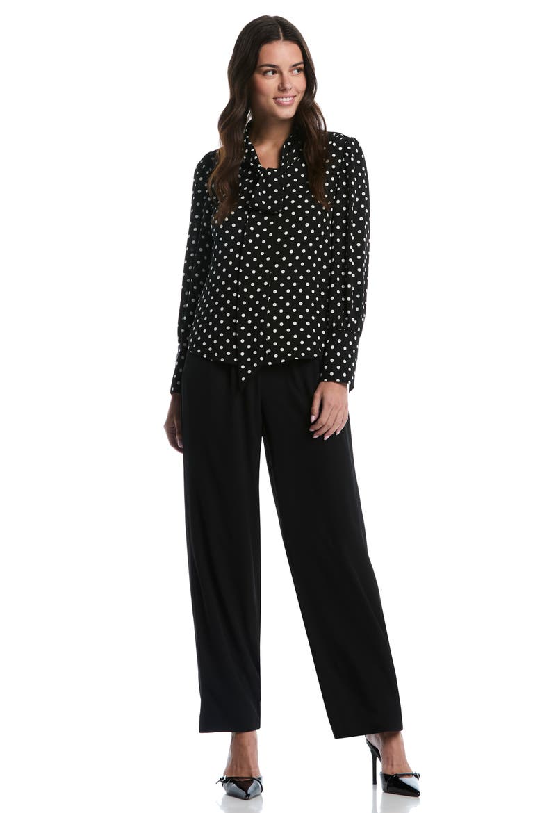 Tie Neck Top, Alternate, color, BLACK
