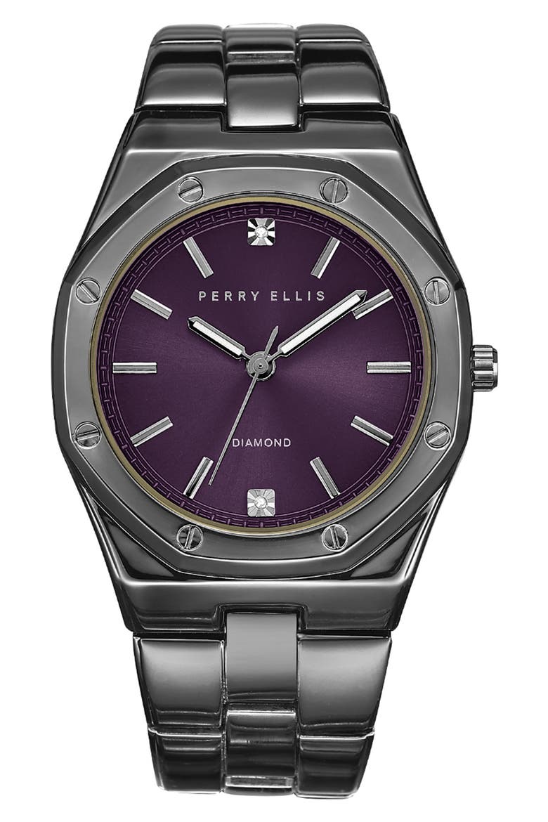 Diamond Bracelet Watch, 40mm, Main, color, GUNMETAL