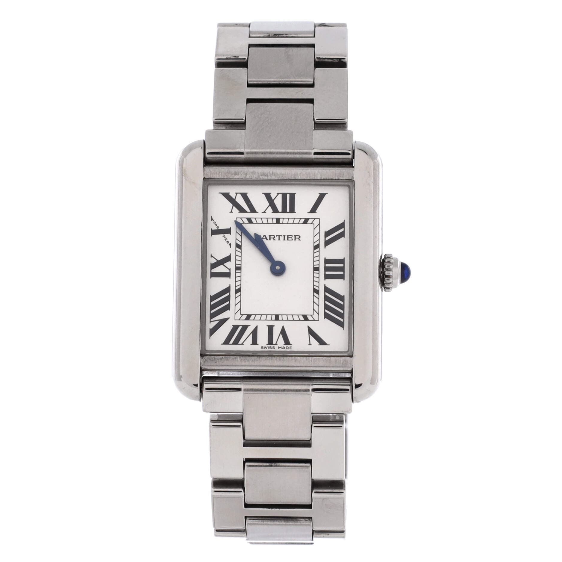 Tank Solo Quartz Watch Stainless Steel 24, Main, color, Metallic Silver