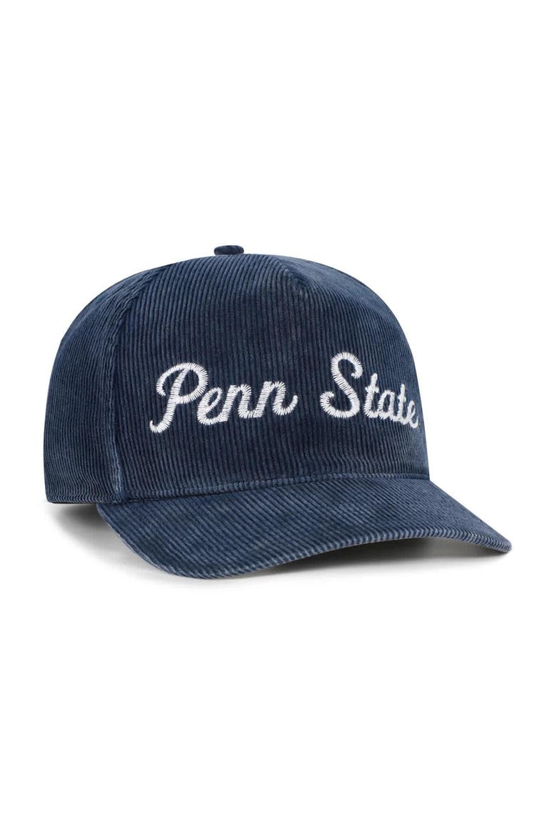 Men's '47  Navy Penn State Nittany Lions Reclaim Snow Wash Corduroy Hitch Adjustable Hat, Alternate, color, Navy